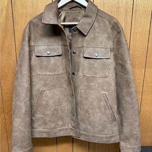 Banana Republic Trucker Jacket Vegan Leather BRAND NEW